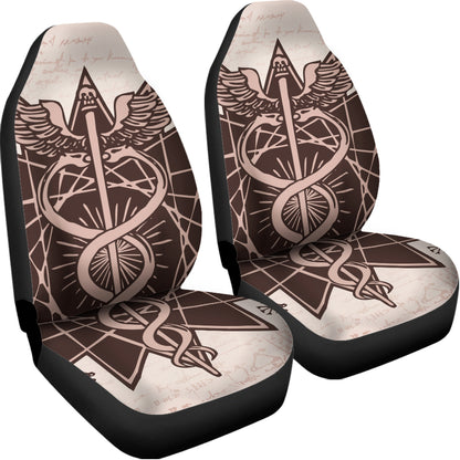 Caduceus Symbol Print Universal Fit Car Seat Covers