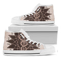Caduceus Symbol Print White High Top Sneakers