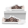 Caduceus Symbol Print White Low Top Sneakers