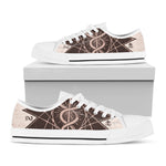 Caduceus Symbol Print White Low Top Shoes