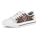 Caduceus Symbol Print White Low Top Shoes