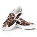 Caduceus Symbol Print White Slip On Sneakers