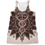 Caduceus Symbol Print Women's Racerback Tank Top