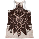 Caduceus Symbol Print Women's Racerback Tank Top