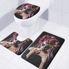 Calavera Girl Day of The Dead Print 3 Piece Bath Mat Set