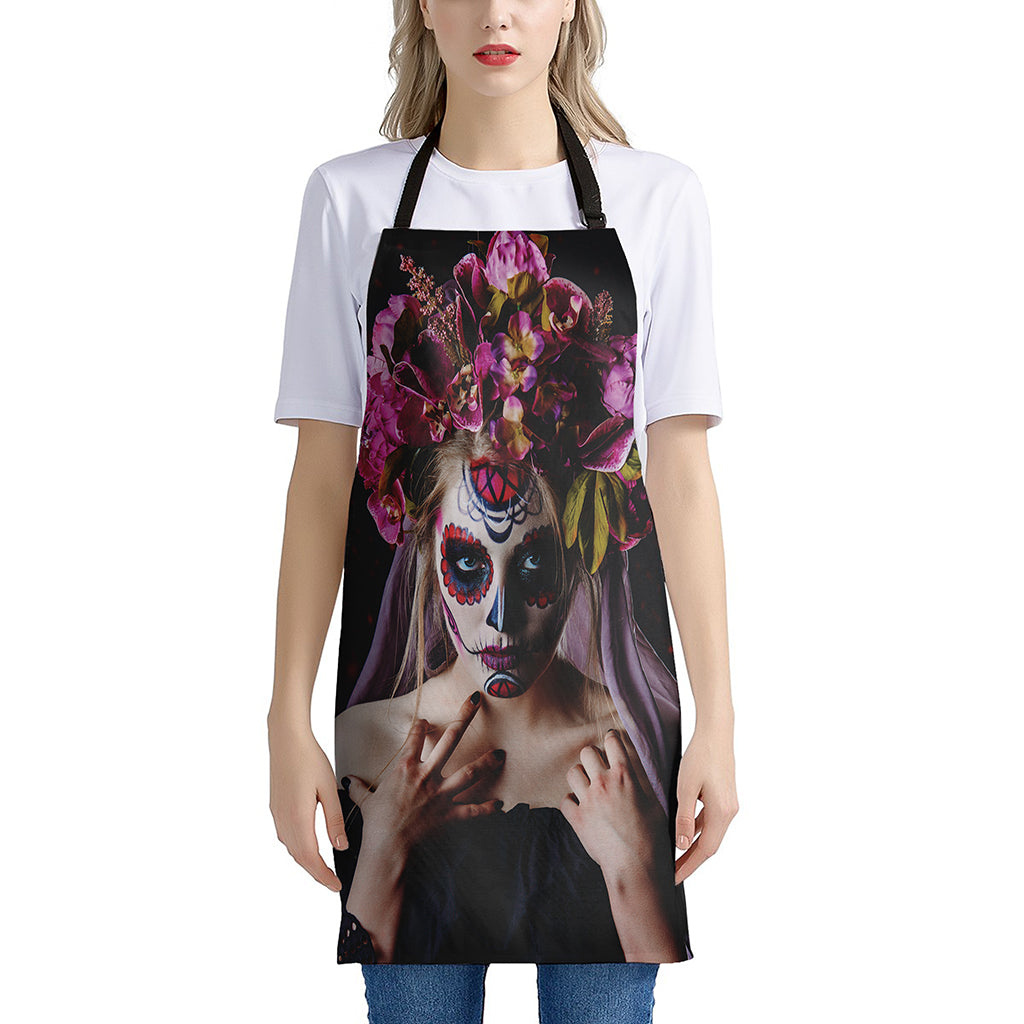 Calavera Girl Day of The Dead Print Apron