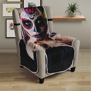 Calavera Girl Day of The Dead Print Armchair Protector