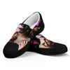 Calavera Girl Day of The Dead Print Black Slip On Shoes