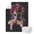 Calavera Girl Day of The Dead Print Blanket