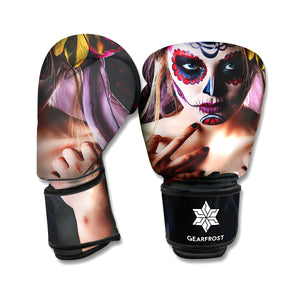 Calavera Girl Day of The Dead Print Boxing Gloves