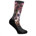 Calavera Girl Day of The Dead Print Crew Socks