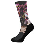 Calavera Girl Day of The Dead Print Crew Socks