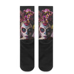 Calavera Girl Day of The Dead Print Crew Socks