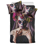 Calavera Girl Day of The Dead Print Duvet Cover Bedding Set