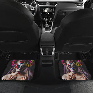 Calavera Girl Day of The Dead Print Front and Back Car Floor Mats