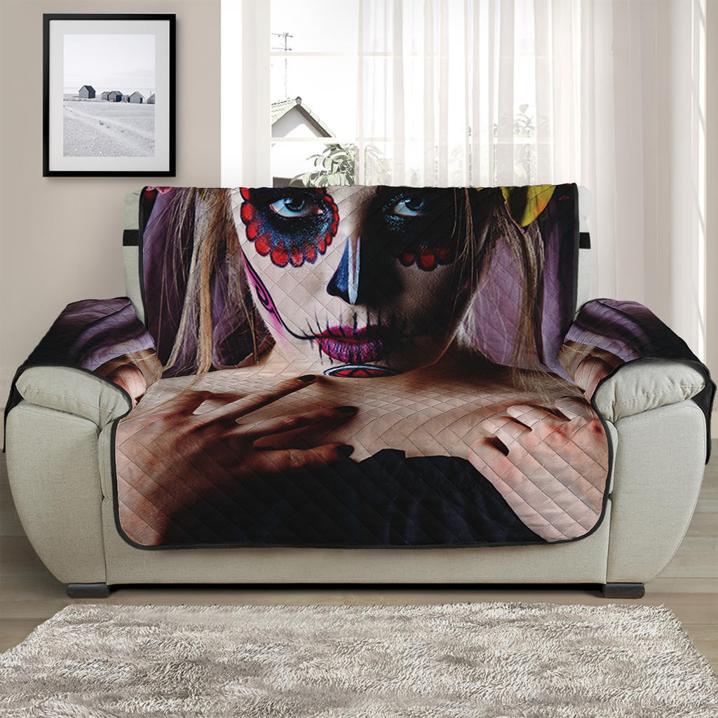 Calavera Girl Day of The Dead Print Half Sofa Protector