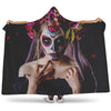 Calavera Girl Day of The Dead Print Hooded Blanket