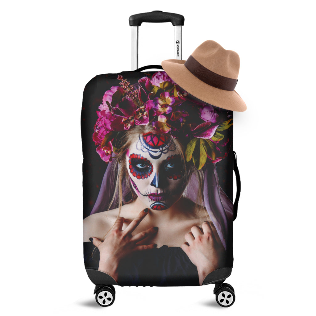 Calavera Girl Day of The Dead Print Luggage Cover