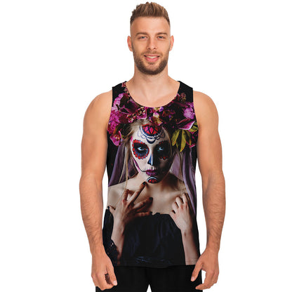 Calavera Girl Day of The Dead Print Men's Tank Top