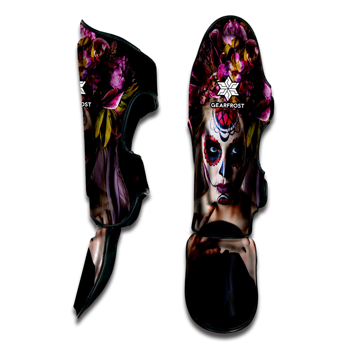 Calavera Girl Day of The Dead Print Muay Thai Shin Guard