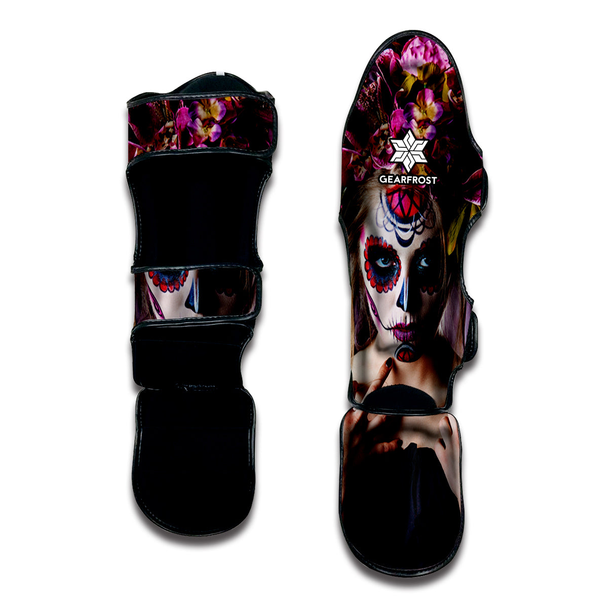 Calavera Girl Day of The Dead Print Muay Thai Shin Guard