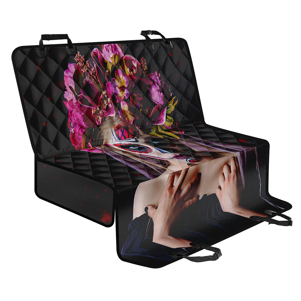 Calavera Girl Day of The Dead Print Pet Car Back Seat Cover