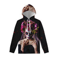 Calavera Girl Day of The Dead Print Pullover Hoodie