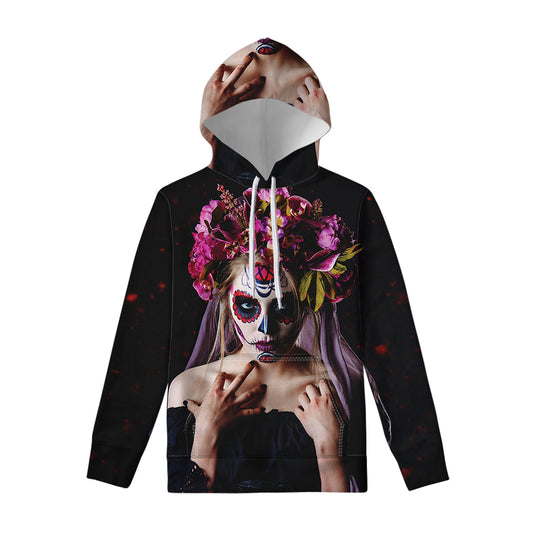 Calavera Girl Day of The Dead Print Pullover Hoodie