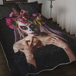 Calavera Girl Day of The Dead Print Quilt Bed Set