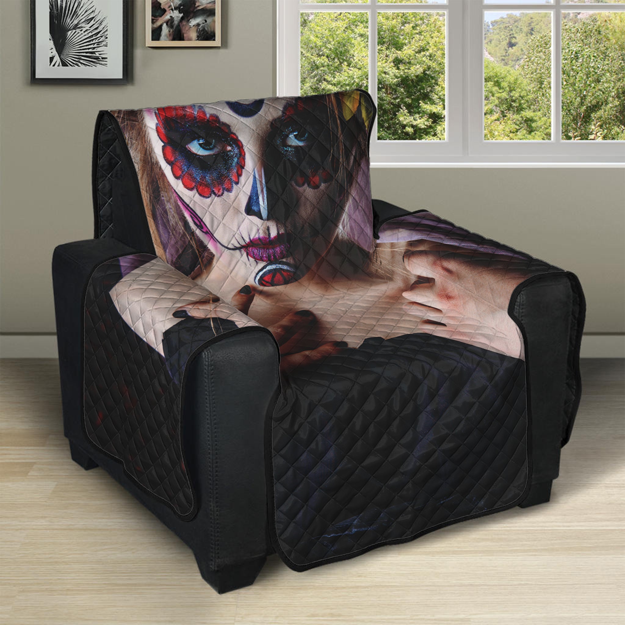 Calavera Girl Day of The Dead Print Recliner Protector