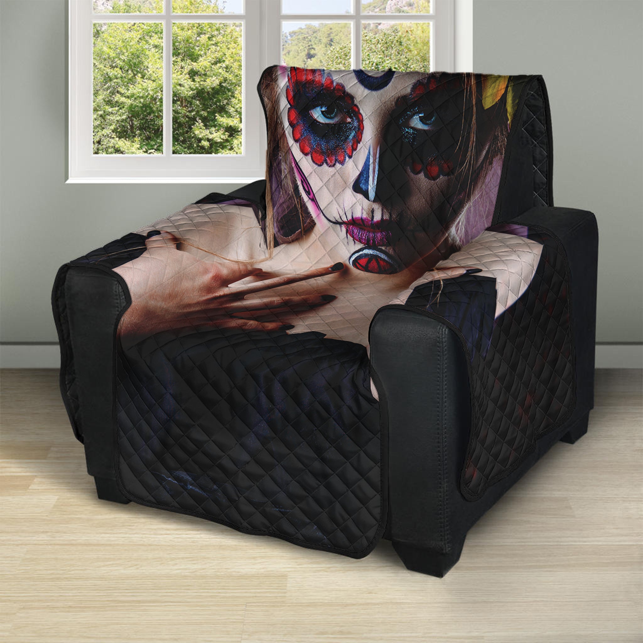 Calavera Girl Day of The Dead Print Recliner Protector