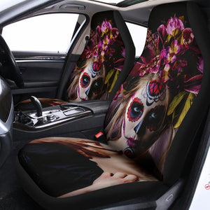 Calavera Girl Day of The Dead Print Universal Fit Car Seat Covers