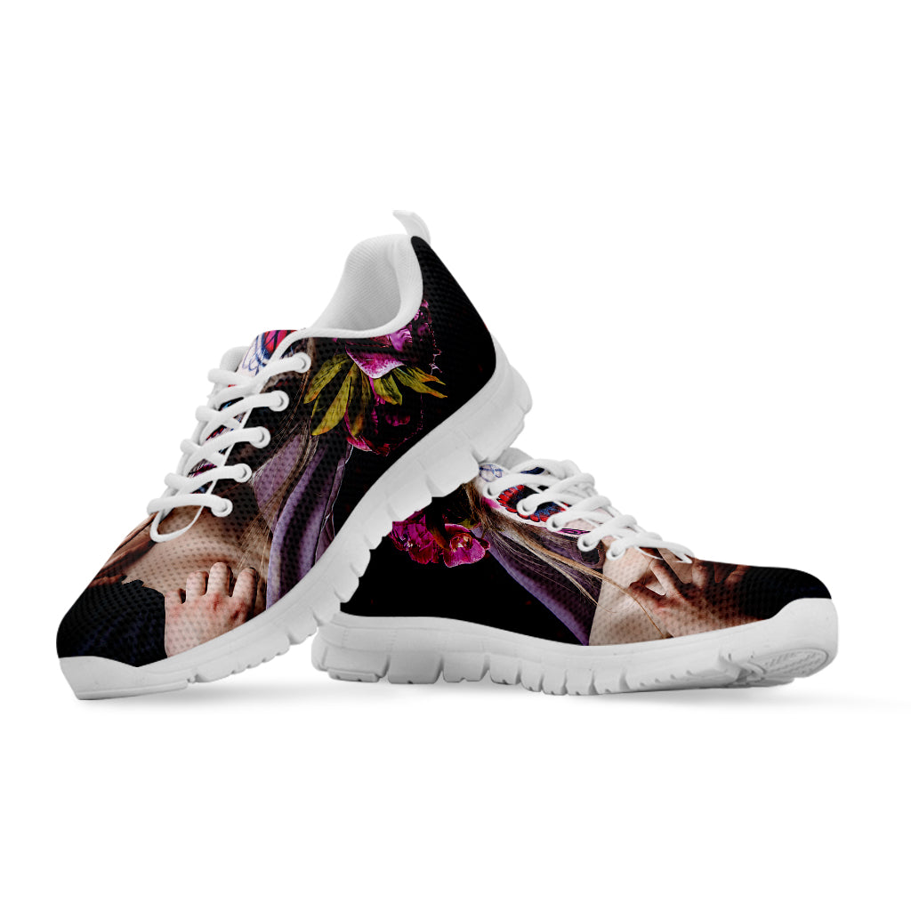 Calavera Girl Day of The Dead Print White Sneakers