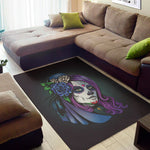 Calavera Girl Dia De Los Muertos Print Area Rug