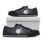 Calavera Girl Dia De Los Muertos Print Black Low Top Shoes 