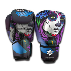 Calavera Girl Dia De Los Muertos Print Boxing Gloves