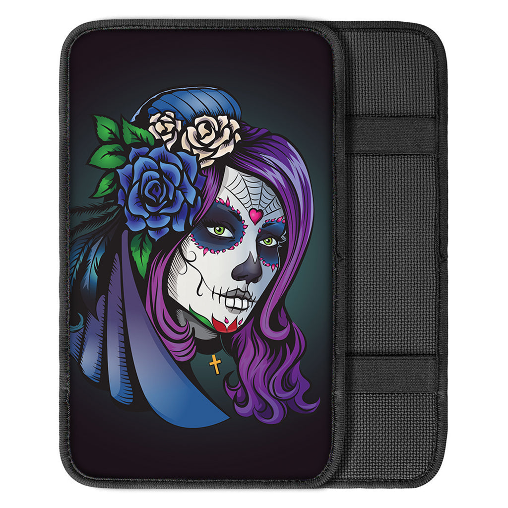Calavera Girl Dia De Los Muertos Print Car Center Console Cover