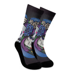 Calavera Girl Dia De Los Muertos Print Crew Socks