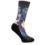 Calavera Girl Dia De Los Muertos Print Crew Socks