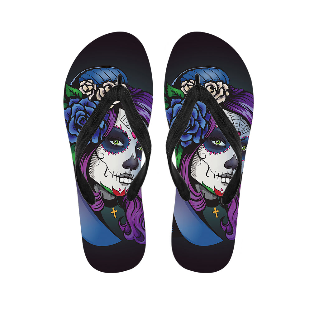 Calavera Girl Dia De Los Muertos Print Flip Flops