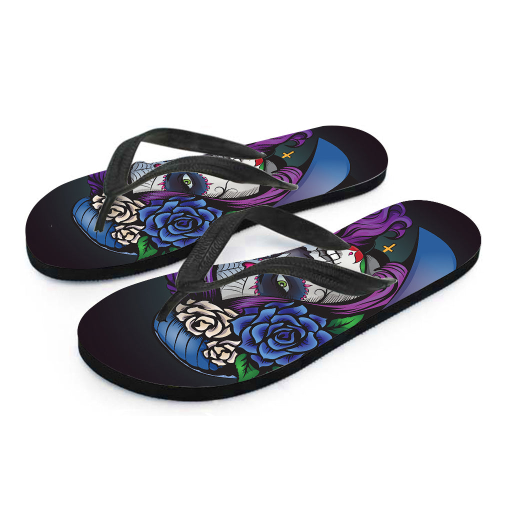 Calavera Girl Dia De Los Muertos Print Flip Flops
