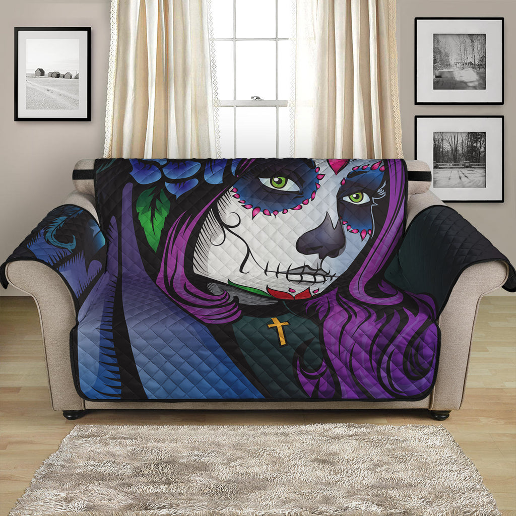 Calavera Girl Dia De Los Muertos Print Loveseat Protector