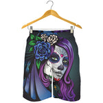 Calavera Girl Dia De Los Muertos Print Men's Shorts