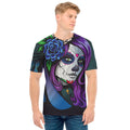 Calavera Girl Dia De Los Muertos Print Men's T-Shirt