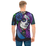 Calavera Girl Dia De Los Muertos Print Men's T-Shirt