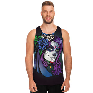 Calavera Girl Dia De Los Muertos Print Men's Tank Top