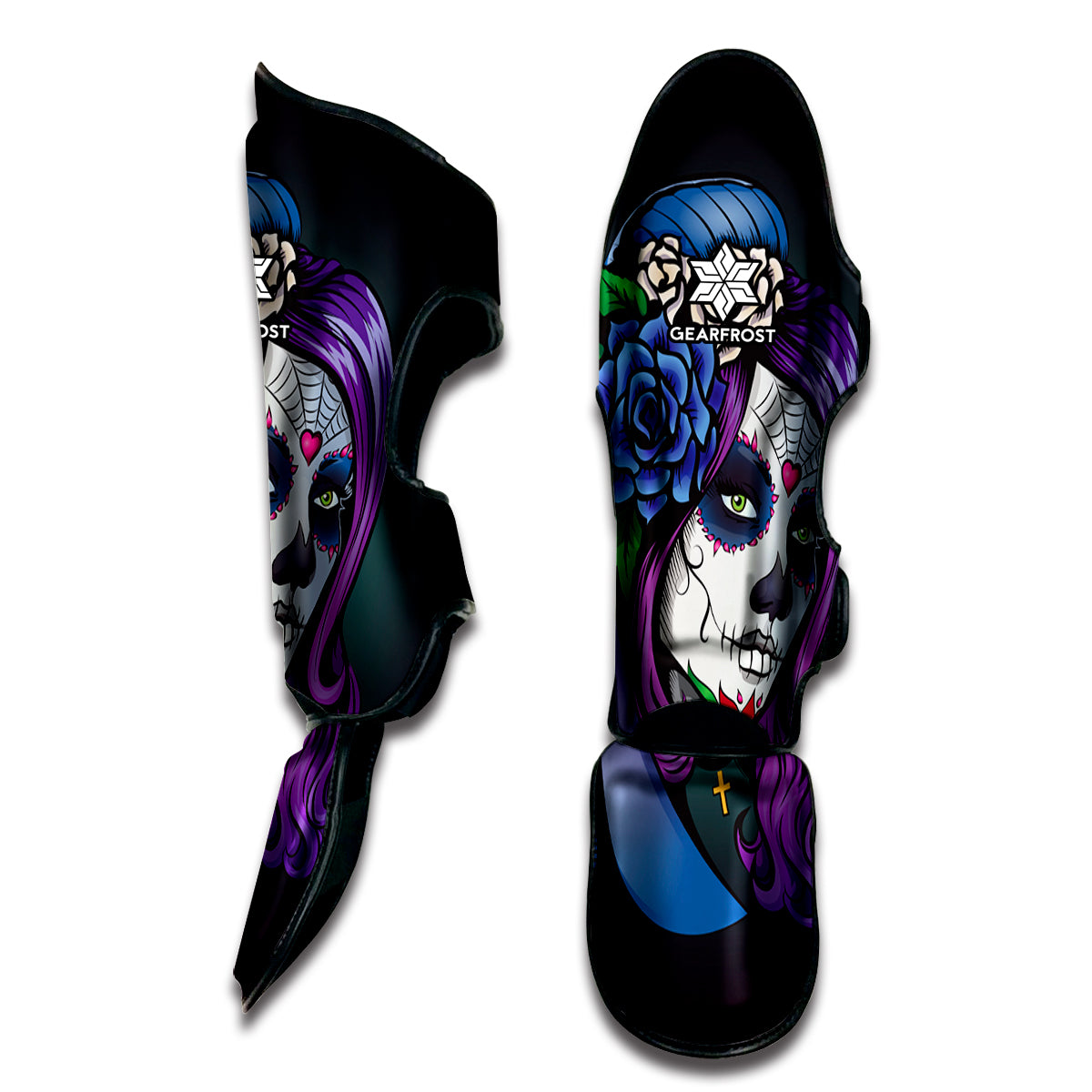 Calavera Girl Dia De Los Muertos Print Muay Thai Shin Guard