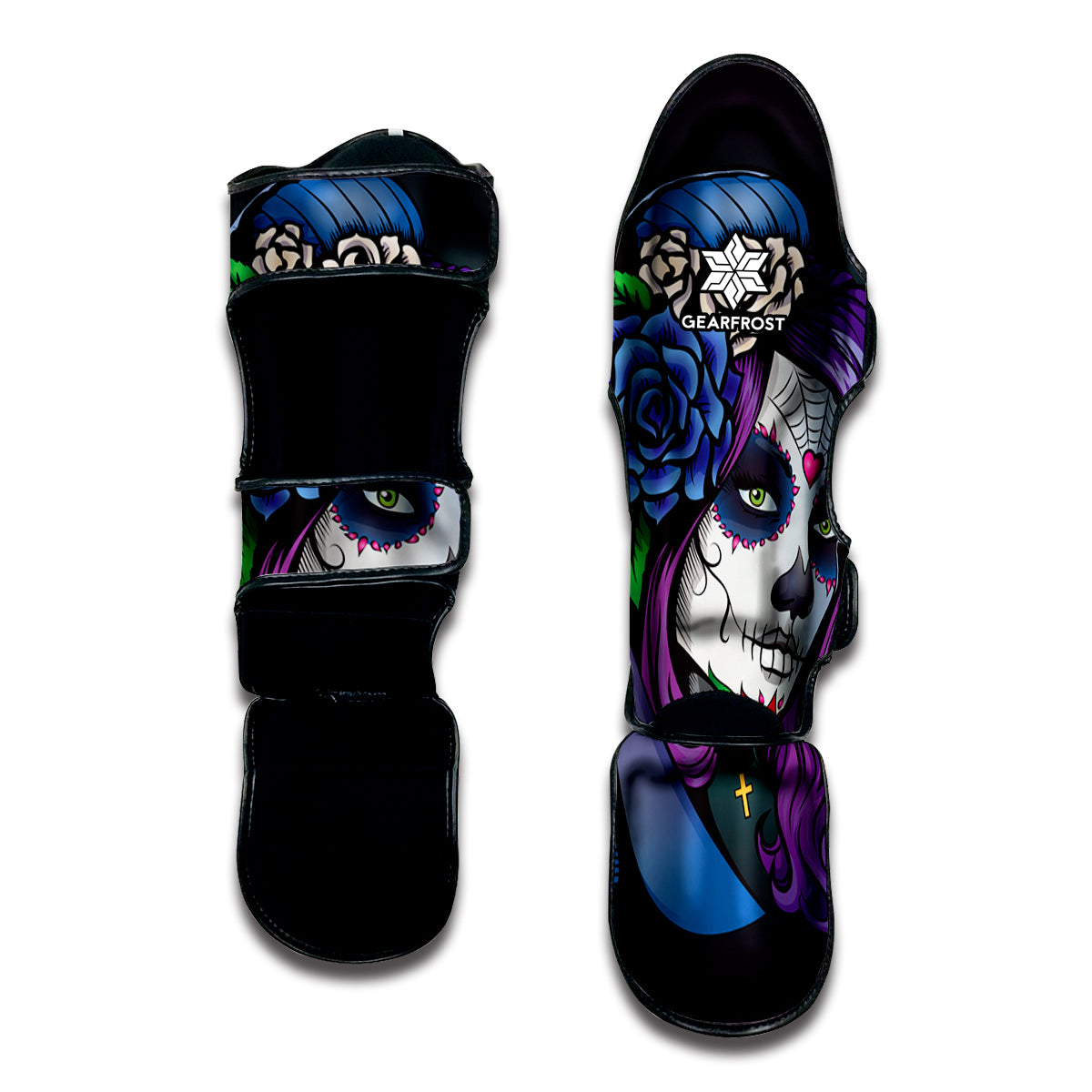 Calavera Girl Dia De Los Muertos Print Muay Thai Shin Guard