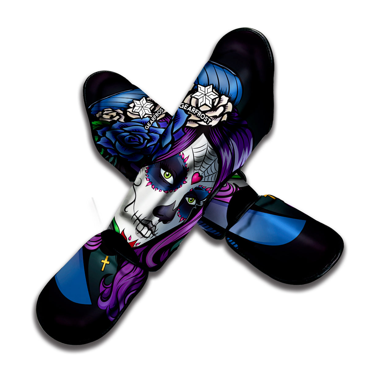 Calavera Girl Dia De Los Muertos Print Muay Thai Shin Guard