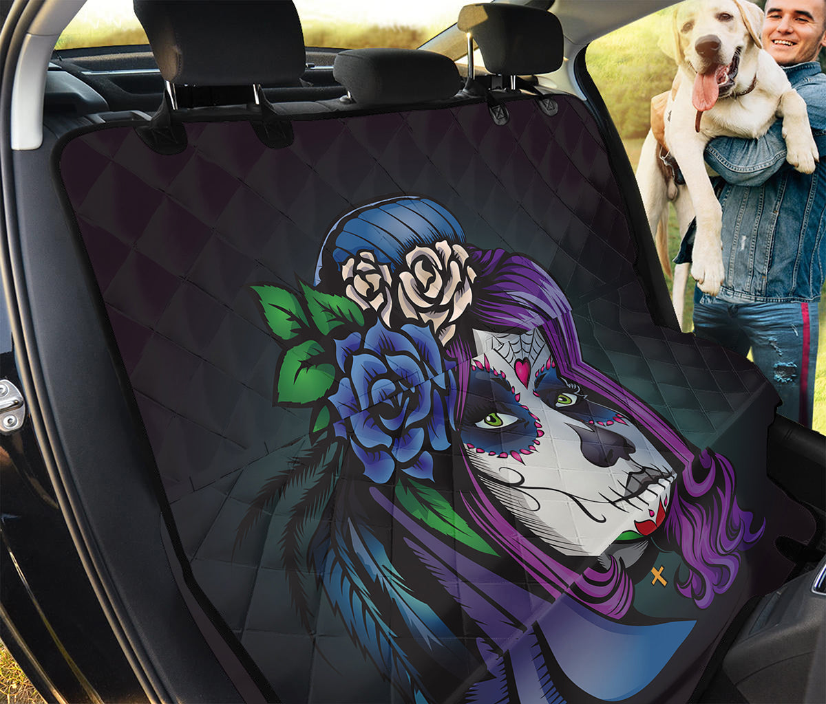 Calavera Girl Dia De Los Muertos Print Pet Car Back Seat Cover